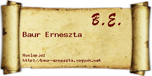Baur Erneszta névjegykártya